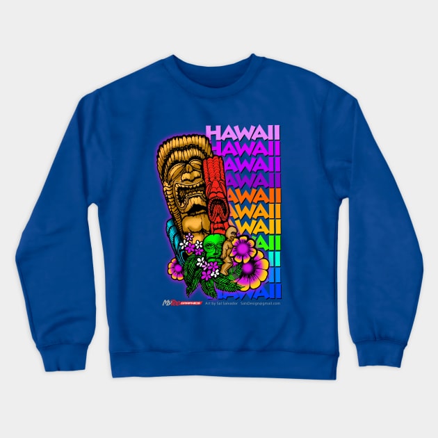 Tikis Hawaii Crewneck Sweatshirt by MyTeeGraphics